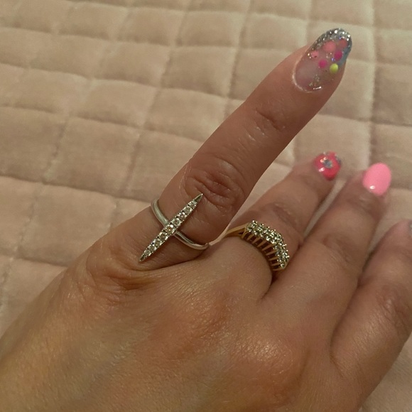 Sale🔥White gold North South statement ring - Picture 5 of 11